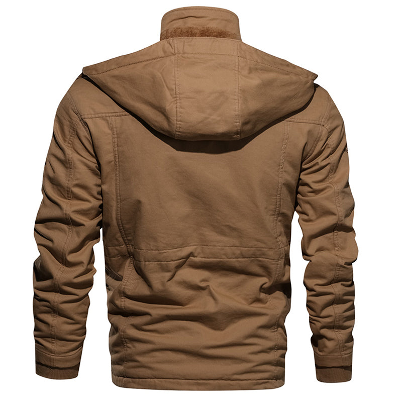 Men Winter Fleece Jacket Warm Hooded Coat Thermal Thick Outerwear Military Jacket - - Men's Jackets & Coats - Carvan Mart