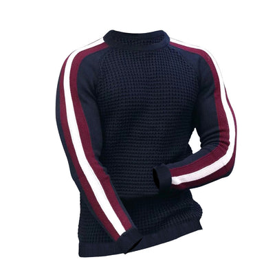 Men's Contrast Slim Bottom Sports Casual Sweater - Carvan Mart