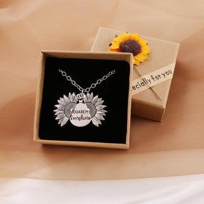 You Are My Sunshine Sunflower Necklace - Carvan Mart