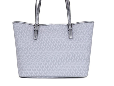 Michael Kors Jet Set Girls Print Medium Signature PVC Carryall Shoulder Tote Handbag (Bright White Multi) - - - Michael Kors