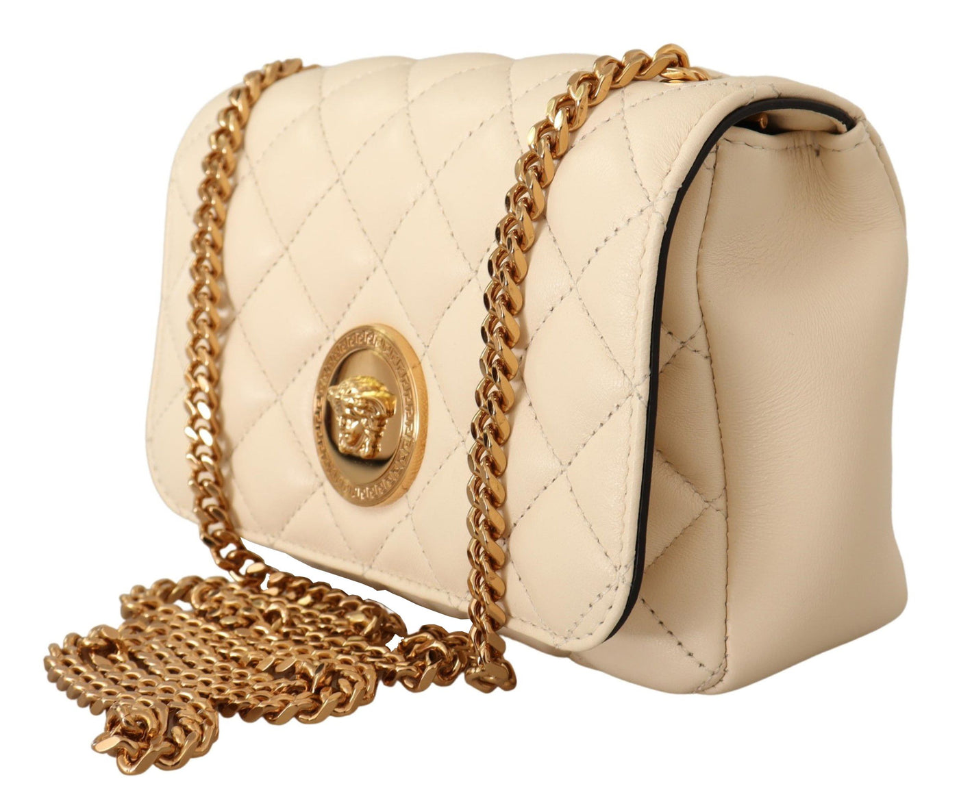 Versace Chic Nappa Leather Crossbody in Purity White - Cream - - Versace