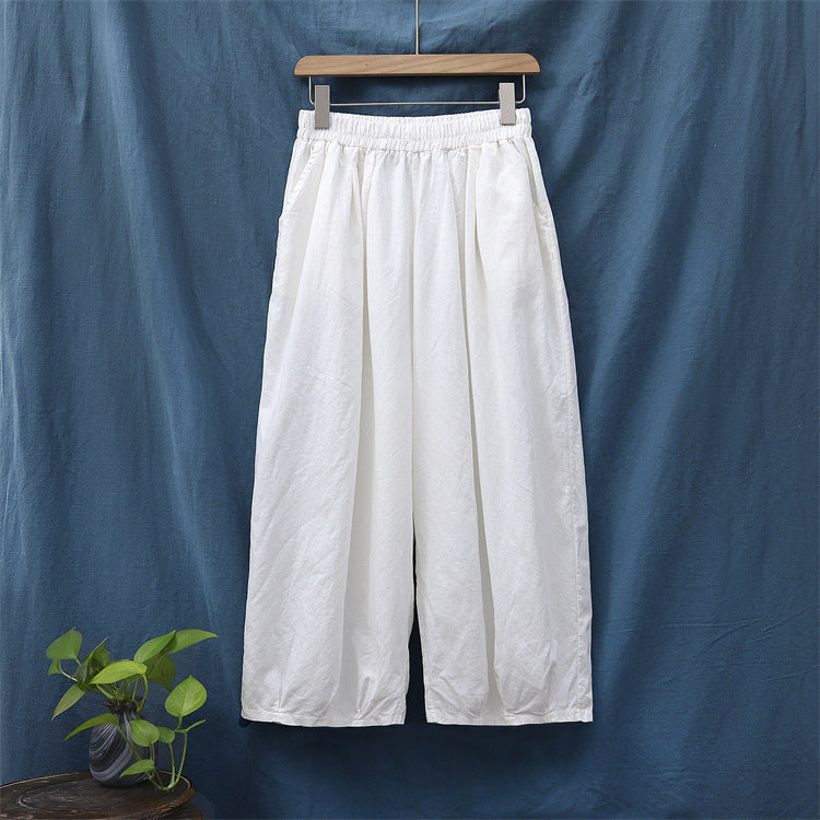 Comfortable Boho Harem Pants - Loose Fit Cotton Linen Trousers - - Pants & Capris - Carvan Mart