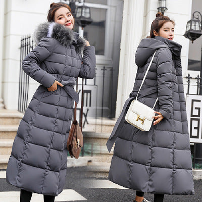 Durable Fashion Winter Women's Down Coat Cotton Padded Parka Thickened Long Jacket Warm Casual - gray - Women's Coats & Jackets - Carvan Mart