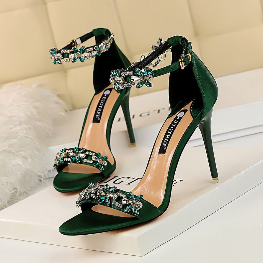 Platform High Heels Sexy Party Stiletto Sandals For Women - Green - High Heels - Carvan Mart