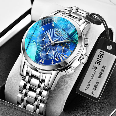 Trendy Mechanical Watches - Silver blue - Men's Watches - Carvan Mart