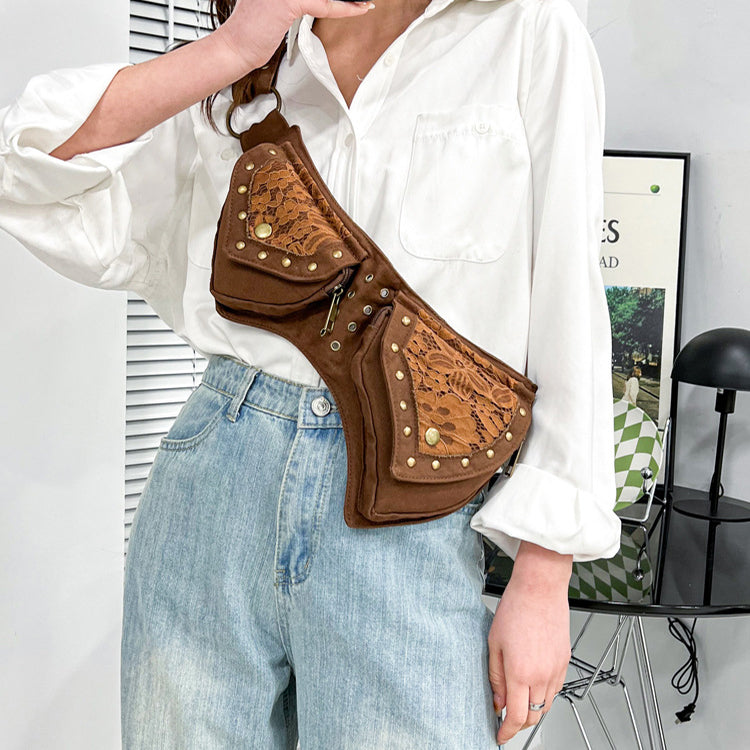 Vintage Waist Chest Bags Women Crossbody Bag Waist pack Mobile Storage - Carvan Mart