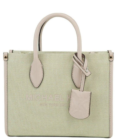 Michael Kors Mirella Small Powder Blush Canvas Shopper Crossbody Handbag Purse - - - Michael Kors