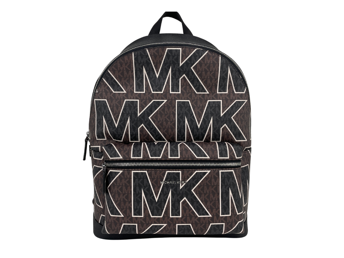 Michael Kors Cooper Large Brown Signature PVC Graphic Logo Backpack Bookbag Bag - Brown - - Michael Kors