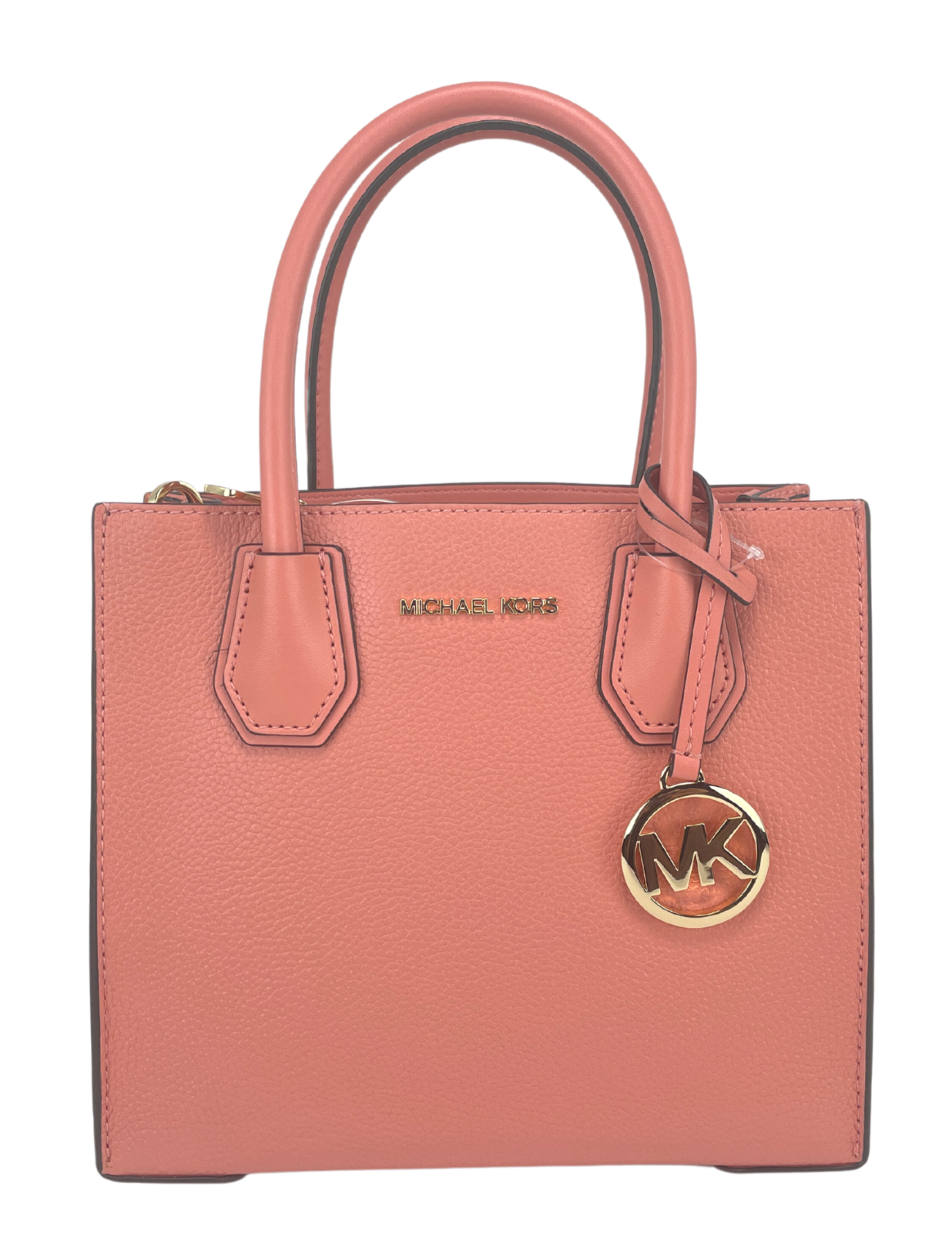 Michael Kors Mercer Medium Sherbet Pebble Leather Messenger Crossbody Bag Purse - - - Michael Kors