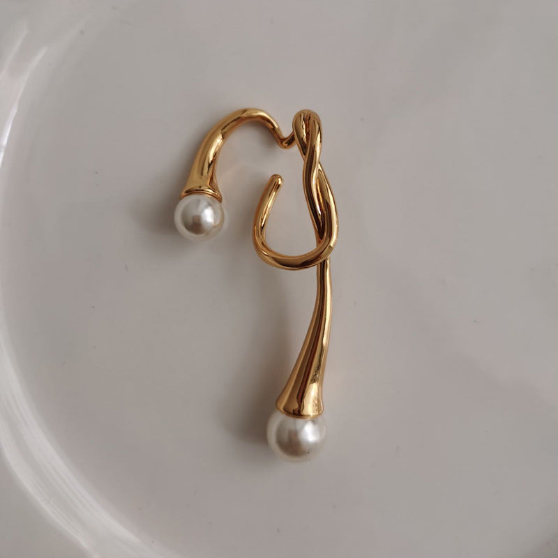 European and American pearl ear clip female irregular ear hook - Carvan Mart Ltd