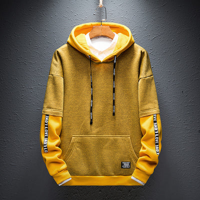 Boys Outdoor Adventure Sweatshirts Urban Streetwear Hoodies - Yellow - Men's Hoodies & Sweatshirts - Carvan Mart