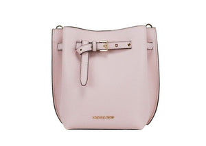 Michael Kors Emilia Small Powder Blush Pebble Leather Bucket Messenger Handbag - - - Michael Kors