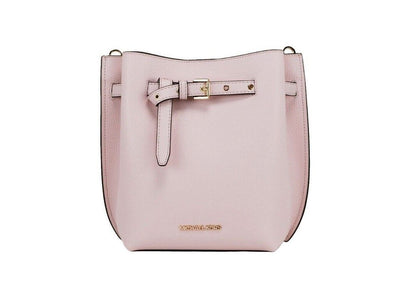 Michael Kors Emilia Small Powder Blush Pebble Leather Bucket Messenger Handbag - - - Michael Kors