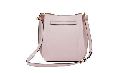 Michael Kors Emilia Small Powder Blush Pebble Leather Bucket Messenger Handbag - - - Michael Kors