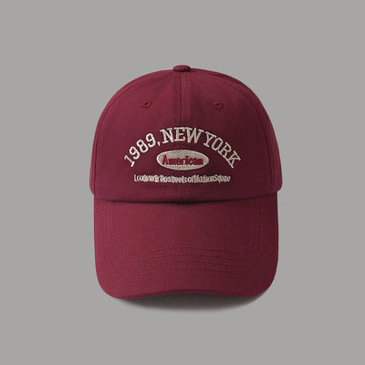 Versatile Embroidered Vintage Baseball Hat - Wine Red M - Men's Hats & Caps - Carvan Mart