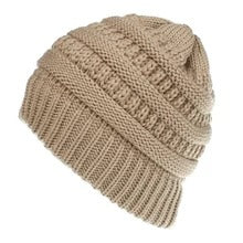 Mixed Color Knitted Wool Hat Ladies Non-labeled Ponytail Hat - Camel - Women's Hats & Caps - Carvan Mart