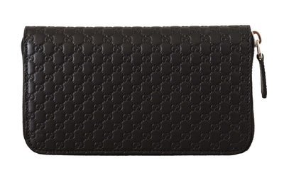 Gucci Elegant Black Leather Zip-Around Wallet - - - Gucci