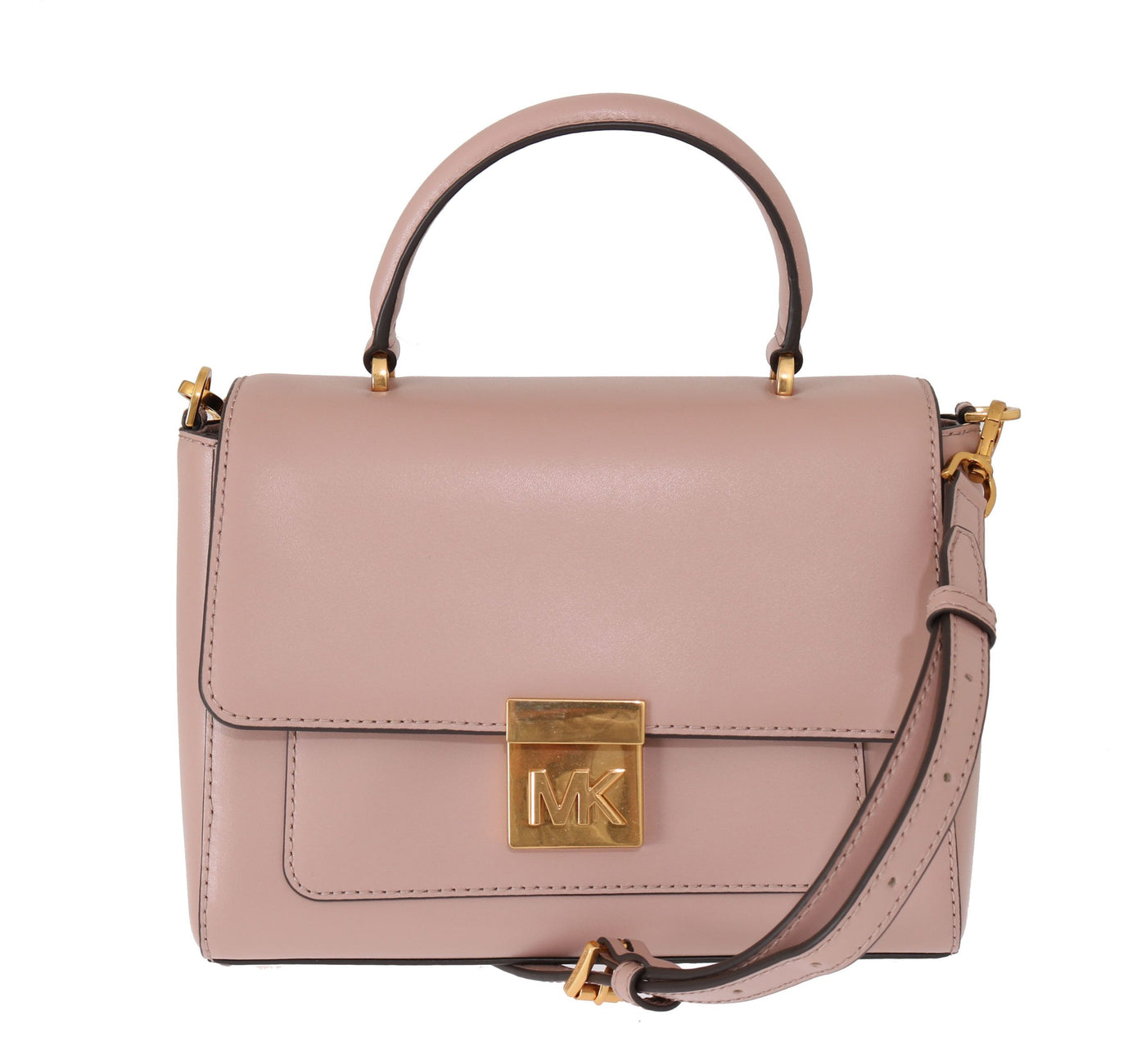 Michael Kors Elegant Pink Leather Mindy Shoulder Bag - Pink - - Michael Kors