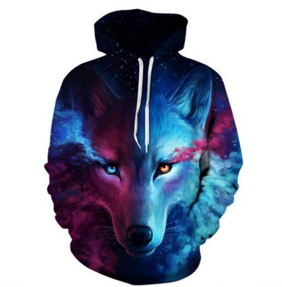 Wolf Printed Hoodies Men 3D Sweatshirt - vibrant 1 - Men's Hoodies & Sweatshirts - Carvan Mart