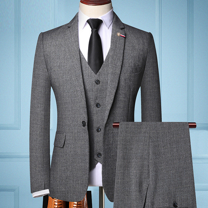 Carvan Three-piece Suit For Men Business Suit - Grey - Men Suits & Sets - Carvan Mart