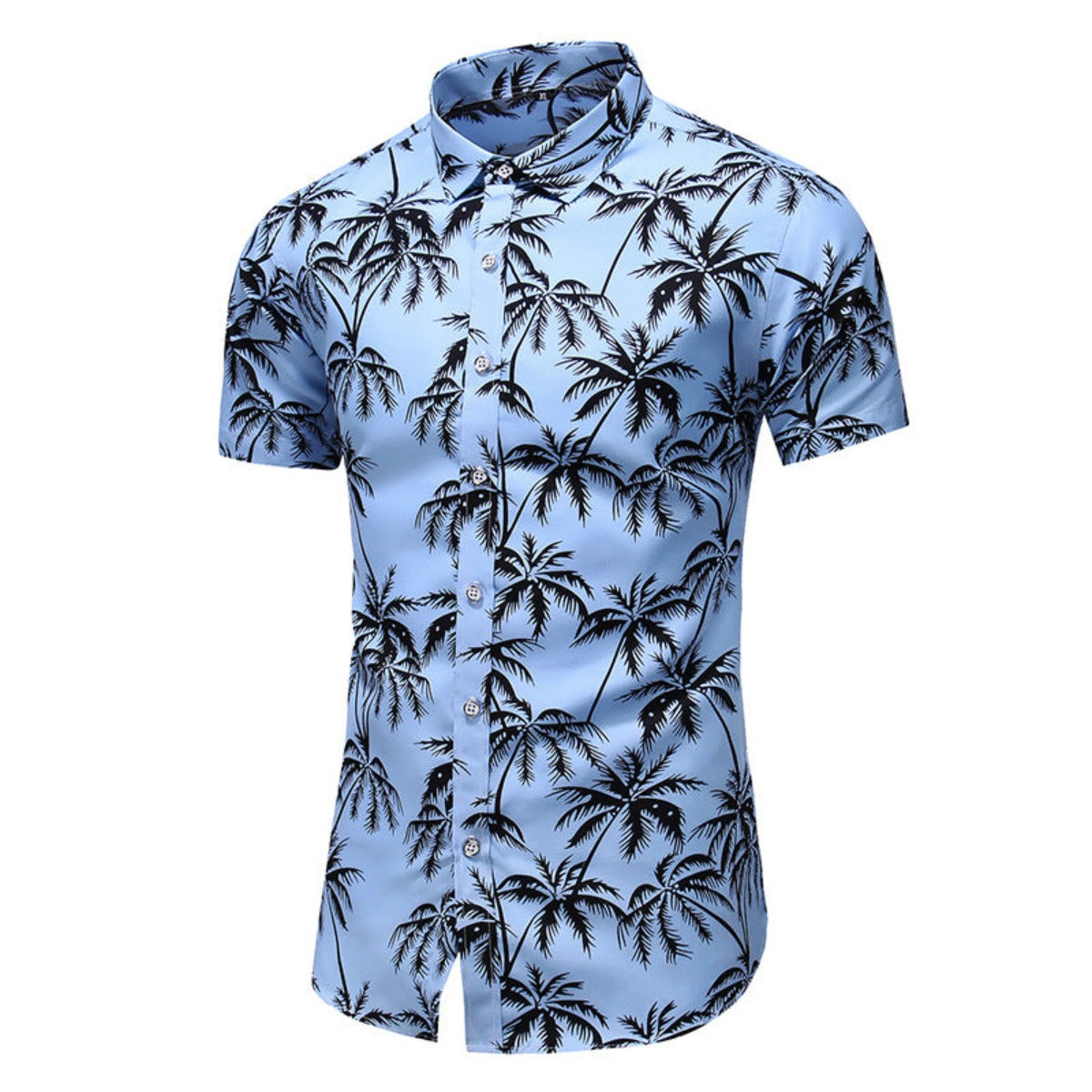 Men's Hawaiian Printed Shirts Slim Short Sleeve Shirt - Carvan Mart