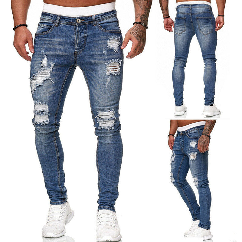 Hole-Worn White Cowboy Doing Old Pantsmen With Small Feet - - Men's Jeans - Carvan Mart