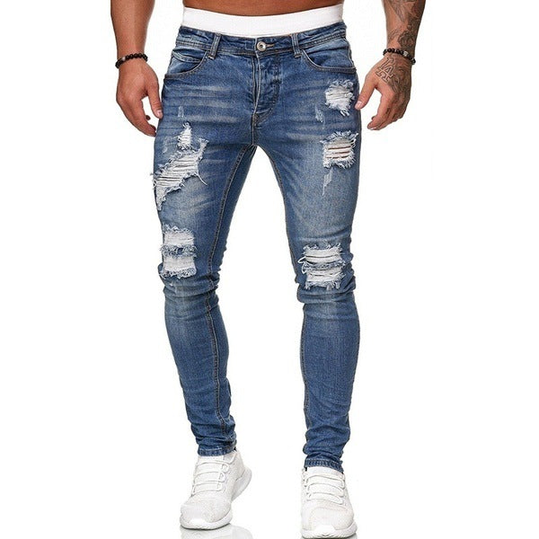 Hole-Worn White Cowboy Doing Old Pantsmen With Small Feet - Blue - Men's Jeans - Carvan Mart
