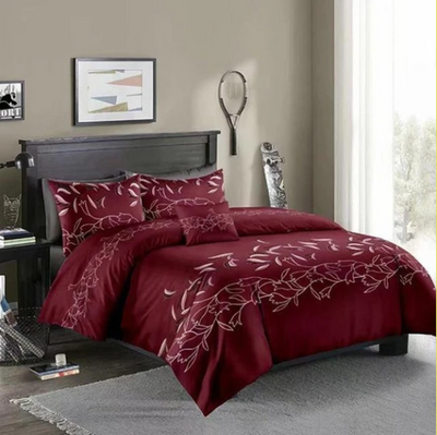 Three-piece Simple Plain Black Printing Bedding Set - Carvan Mart