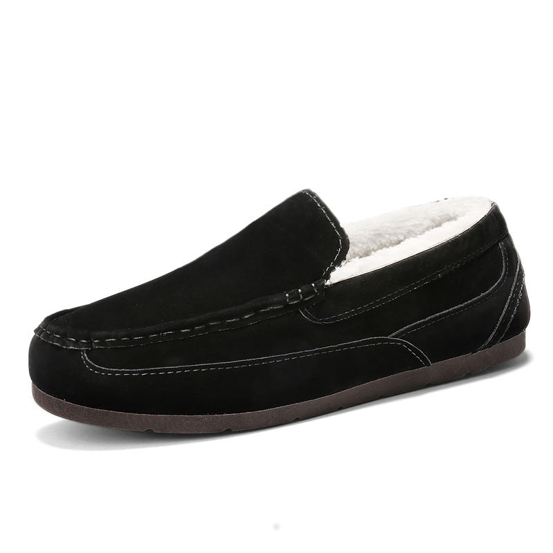 Men's Slippers Shoes One-Step Trend Couples Cotton Suede Shoes - Carvan Mart Ltd