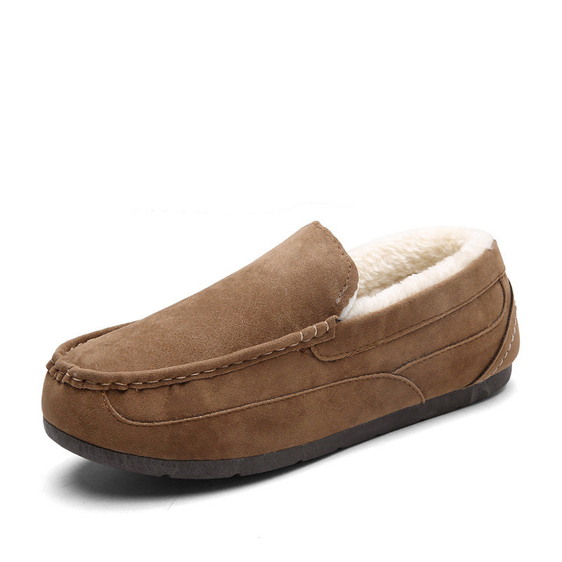 Men's Slippers Shoes One-Step Trend Couples Cotton Suede Shoes - Carvan Mart Ltd