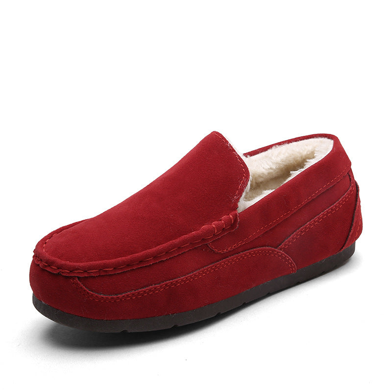 Men's Slippers Shoes One-Step Trend Couples Cotton Suede Shoes - Carvan Mart