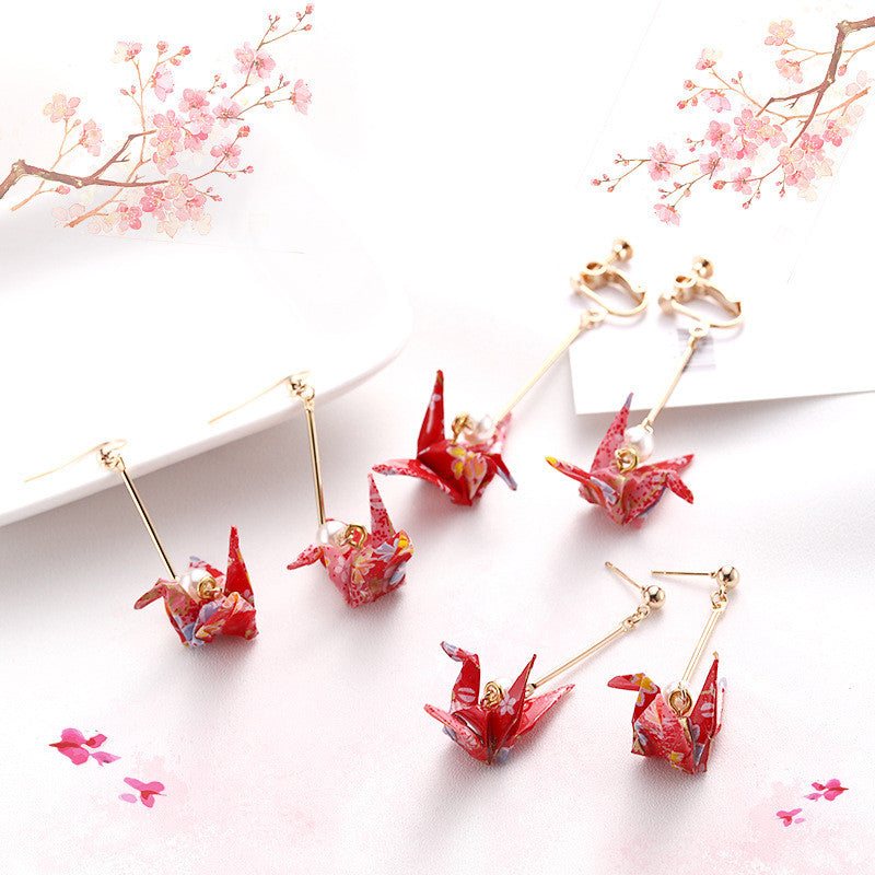 Thousand Paper Crane Earrings - - Earrings - Carvan Mart