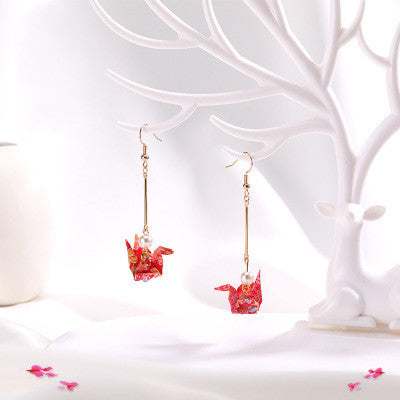 Thousand Paper Crane Earrings - I - Earrings - Carvan Mart