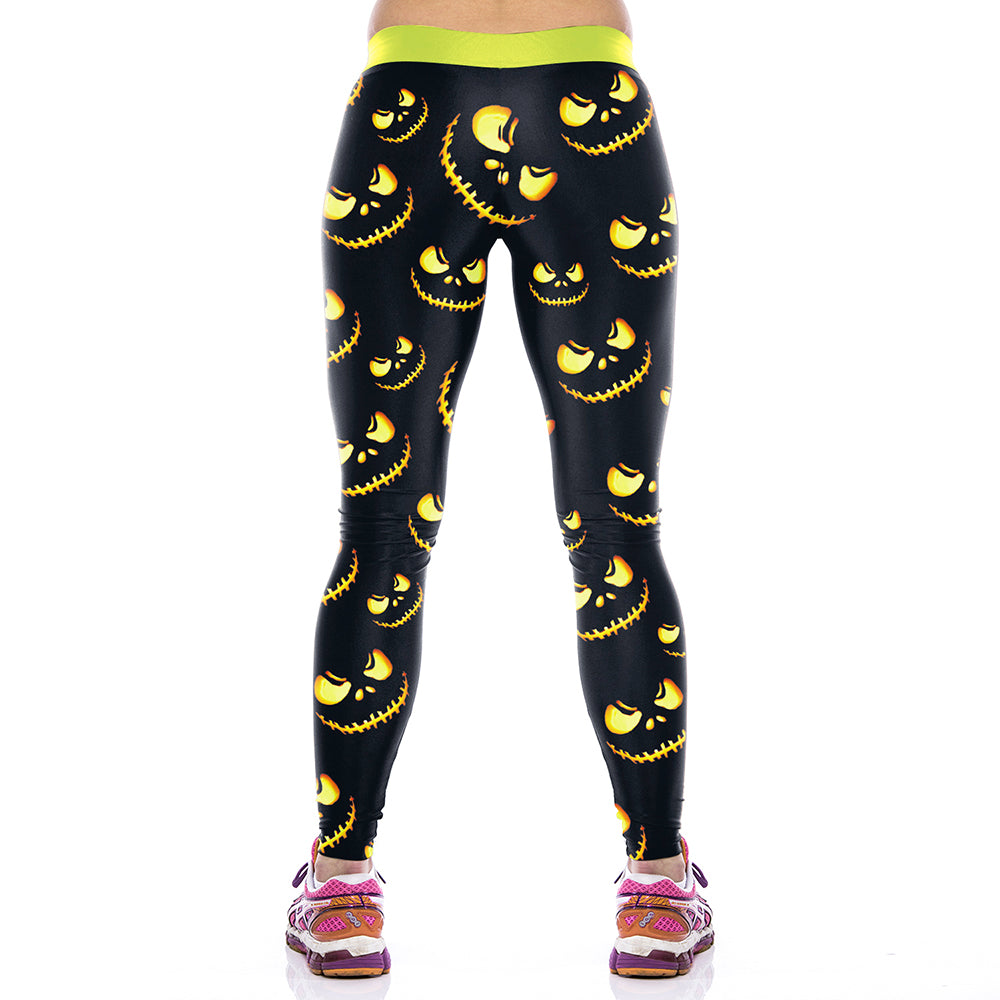 Halloween Print Leggings - Spooky and Fun Women's Activewear - - Leggings - Carvan Mart