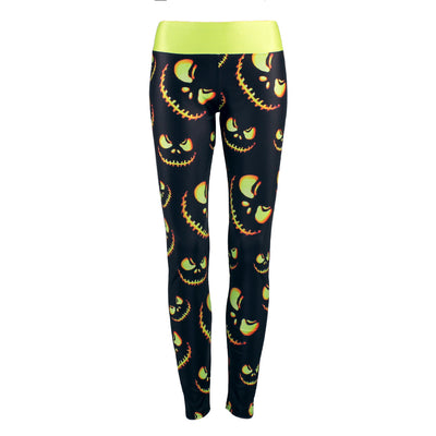 Halloween Print Leggings - Spooky and Fun Women's Activewear - - Leggings - Carvan Mart