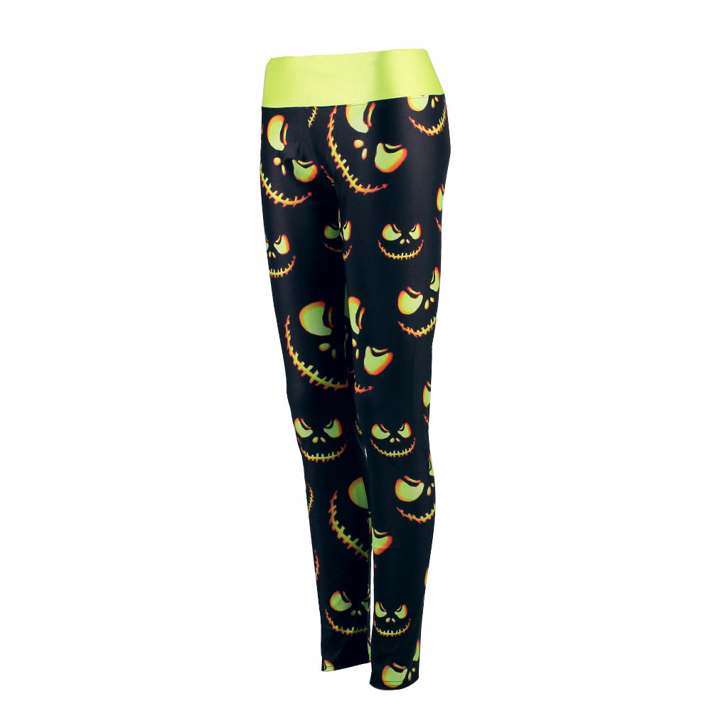 Halloween Print Leggings - Spooky and Fun Women's Activewear - - Leggings - Carvan Mart