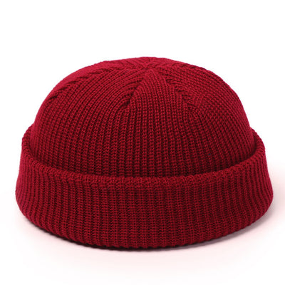 Knitted Hats For Women Skullcap Men Beanie Hat Winter Retro - Wine Red OneSize - Men's Hats & Caps - Carvan Mart