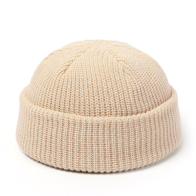 Knitted Hats For Women Skullcap Men Beanie Hat Winter Retro - Beige OneSize - Men's Hats & Caps - Carvan Mart