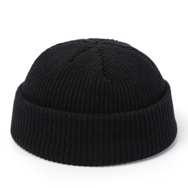 Knitted Hats For Women Skullcap Men Beanie Hat Winter Retro - black OneSize - Men's Hats & Caps - Carvan Mart