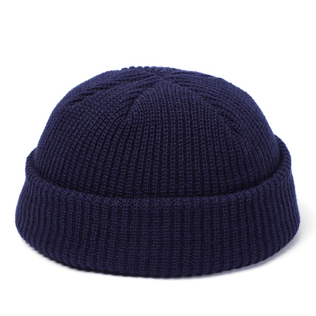 Knitted Hats For Women Skullcap Men Beanie Hat Winter Retro - Navy Blue OneSize - Men's Hats & Caps - Carvan Mart