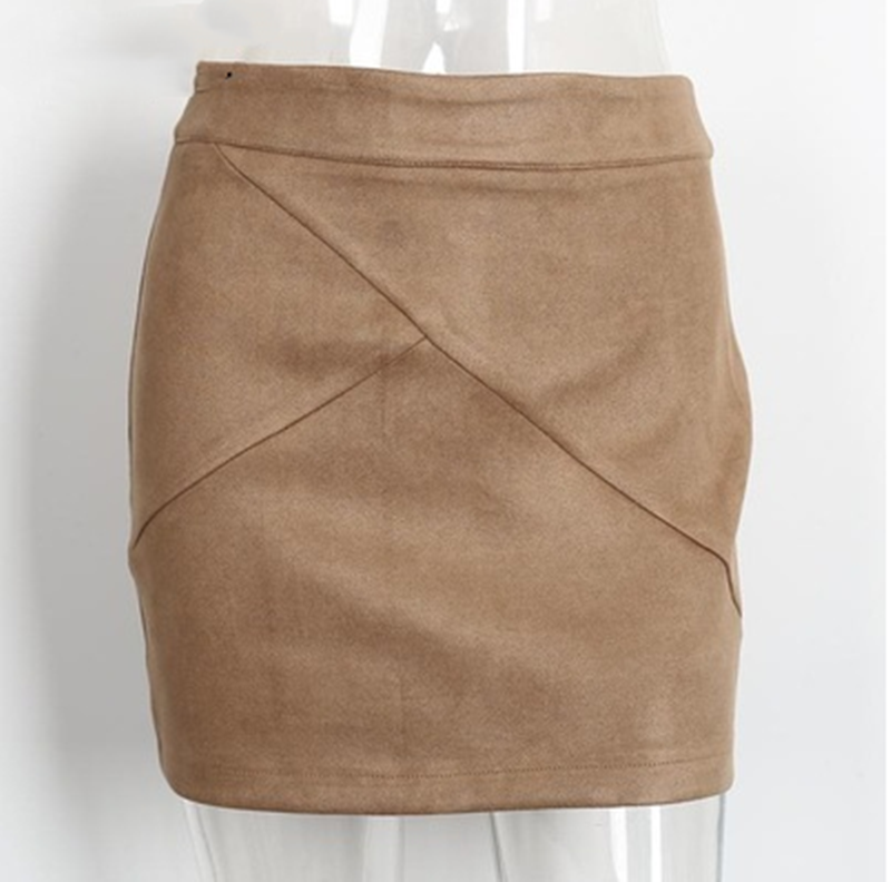 Ladies Leather Suede Pencil Bodycon Short Skirt - Carvan Mart Ltd
