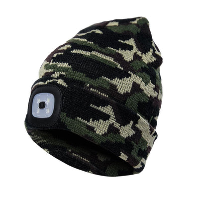 LED Knit Hat Button Cell Type Knitted Hat With Light Glowing - Carvan Mart