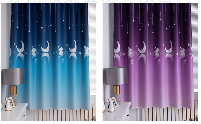Simple And Modern Rural Home Bedroom Shading Printed Curtain Fabric - Carvan Mart