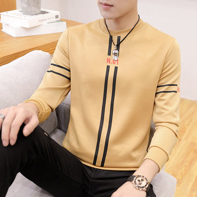 New Men's Printed long-sleeve T-shirt Round Neck Fashion Casual Shirt - - Men's Shirts - Carvan Mart