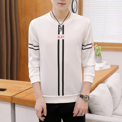 New Men's Printed long-sleeve T-shirt Round Neck Fashion Casual Shirt - - Men's Shirts - Carvan Mart