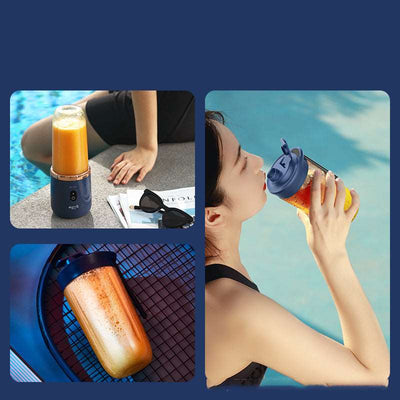 6blade Portable Blender Mini Juicer Cup Extractor Smoothie USB Charging Fruit Squeezer Blender Food Mixer Ice Crusher Portable Juicer Machine - - Compact Blenders - Carvan Mart