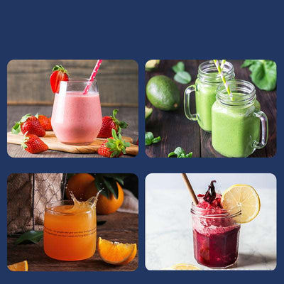 6blade Portable Blender Mini Juicer Cup Extractor Smoothie USB Charging Fruit Squeezer Blender Food Mixer Ice Crusher Portable Juicer Machine - - Compact Blenders - Carvan Mart