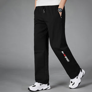 Men Running Pants Joggers Sweatpant Spring Autumn Jogging Sport Trousers Loose Homewear Fitness Straight Breathable - Black - Sweatpants - Carvan Mart