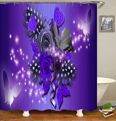 Beautiful Butterfly Fabric Shower Curtain - Carvan Mart