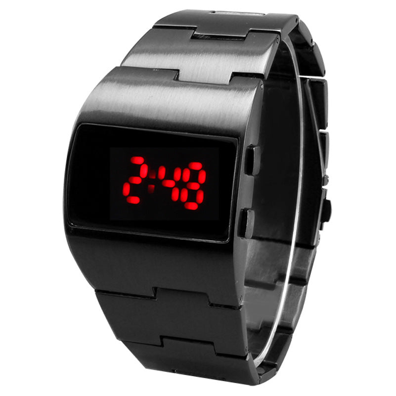 Fashion New Strange Iron Man TADA Men's LED Watch Watch Men's Electronic Watch - Red light Black - Men's Watches - Carvan Mart